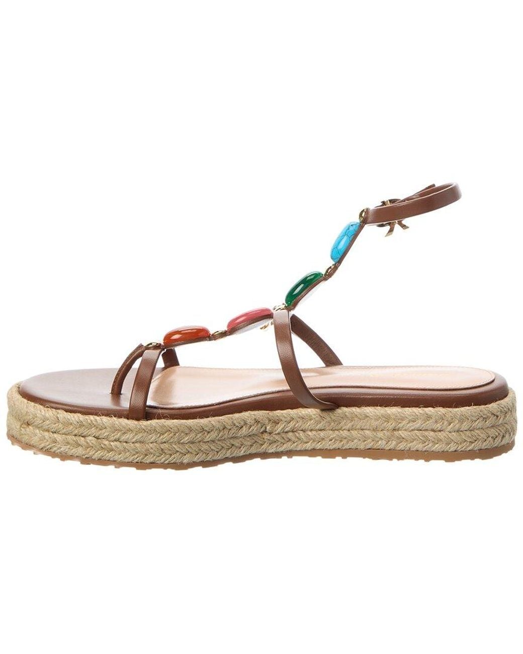 Gianvito Rossi Pink Shanti Beach Leather Platform Sandal