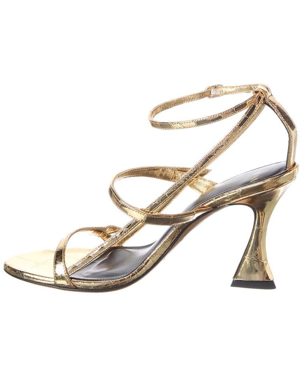 Alexandre Birman Metallic Tita Cage 85 Leather Sandal