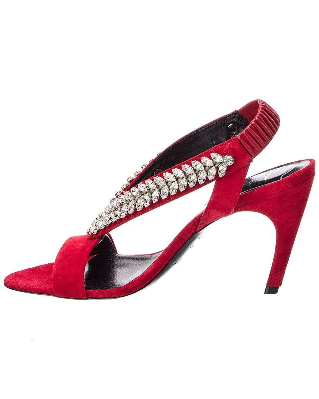 Roger Vivier Red Suede Slingback Sandal