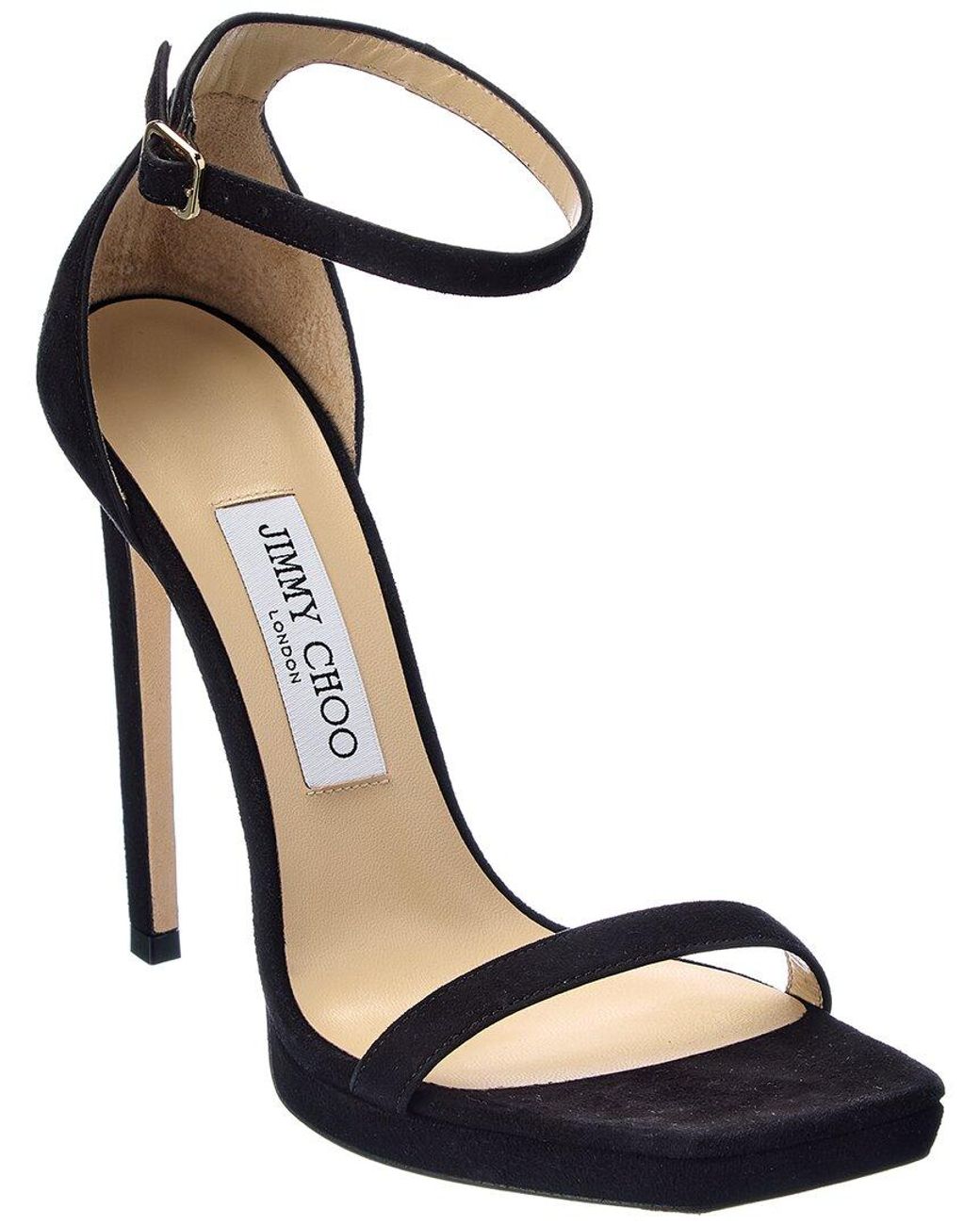 Jimmy Choo Black Alva 120 Suede Sandal