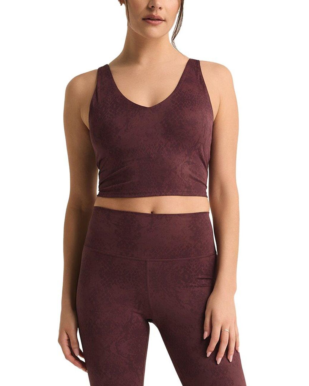Z Supply Purple V-Neck Long Line Python Tank