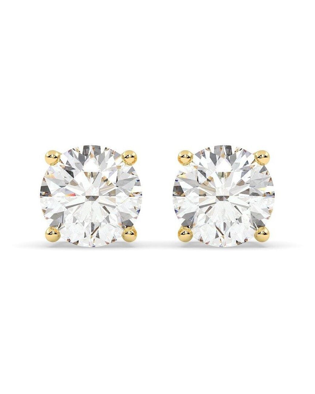 Lab Grown Diamonds Metallic 14K 4.00 Ct. Tw. Lab-Grown Diamond Earrings