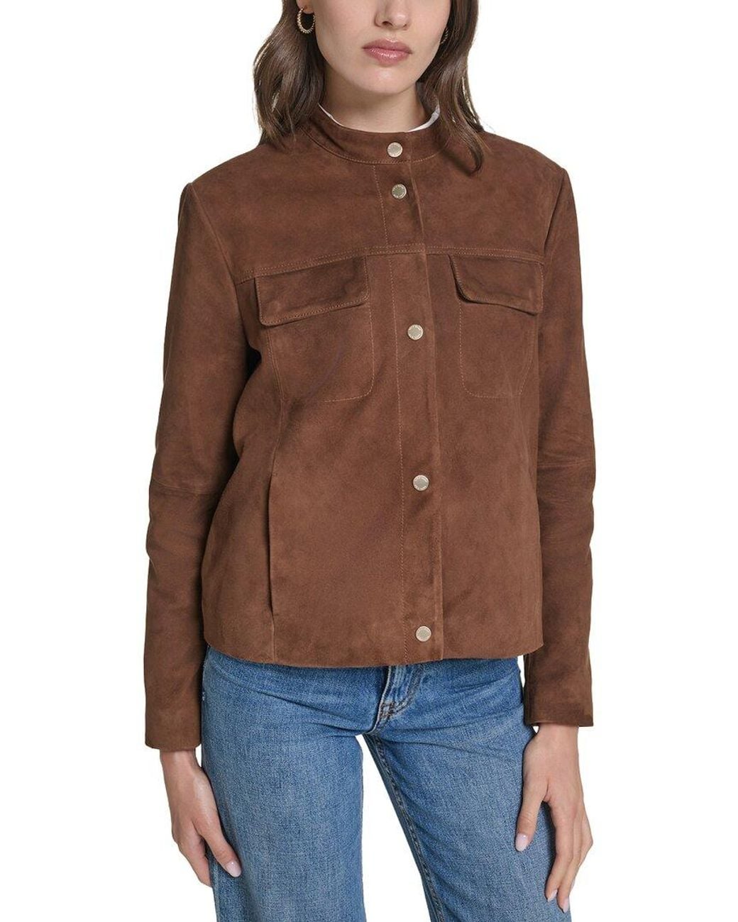Cole Haan Brown Goat Suede Jacket