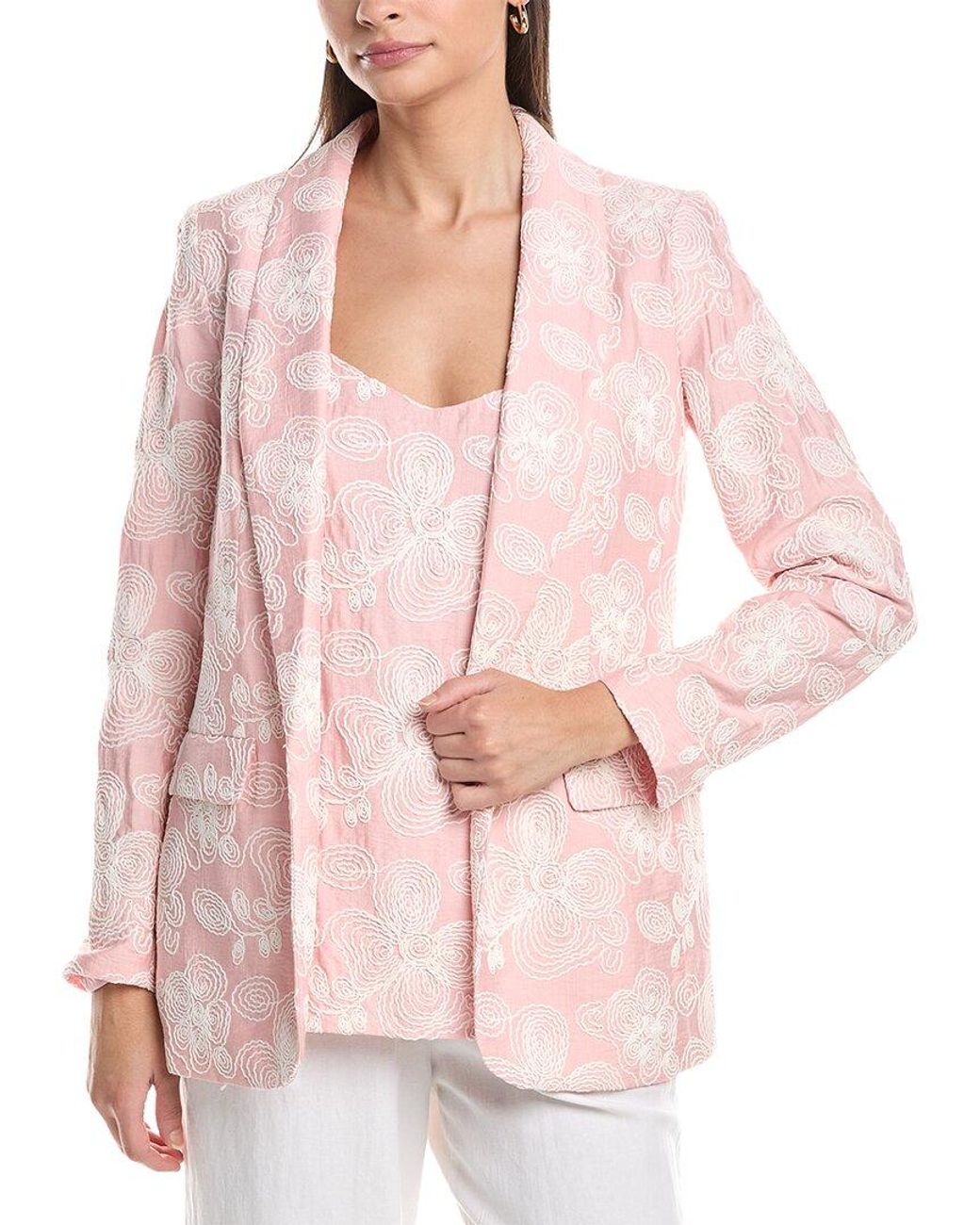 Anne Klein Pink Open Front Shawl Collar Jacket