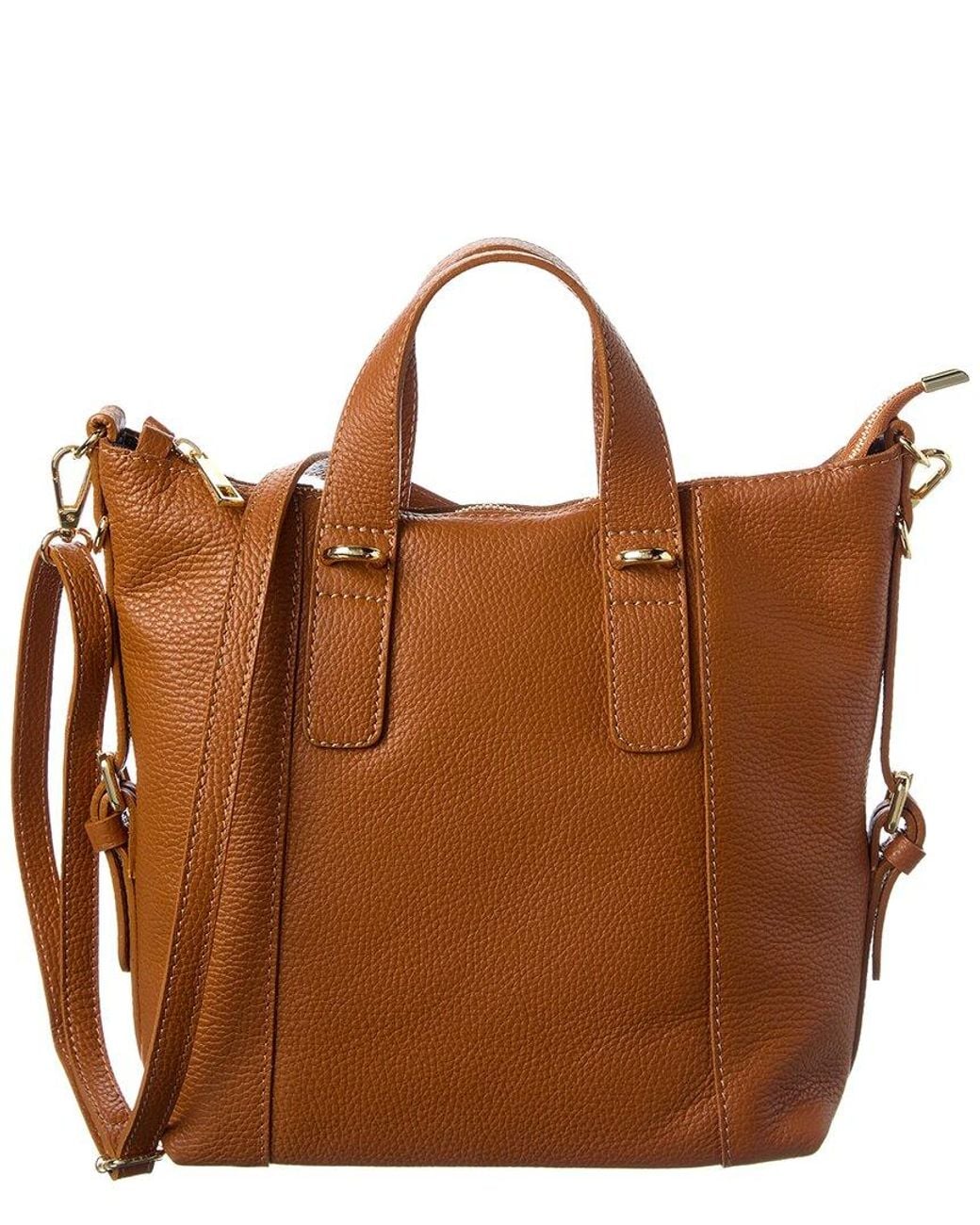 Italian Leather Brown Top Handle Bag