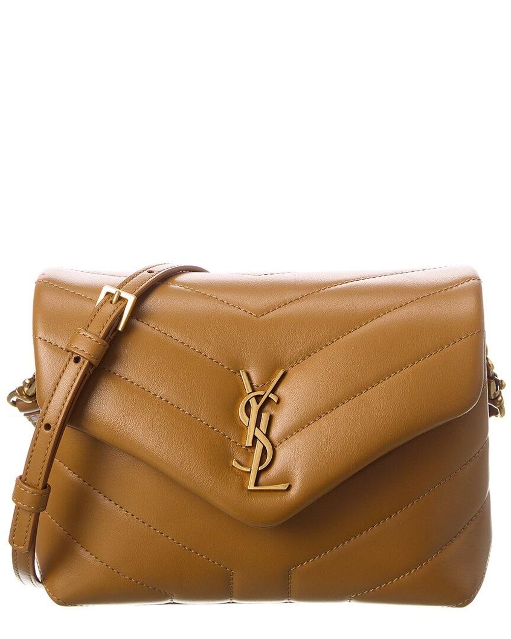 Yves Saint Laurent Loulou Toy Matelasse Leather Crossbody Bag Metallic Gold