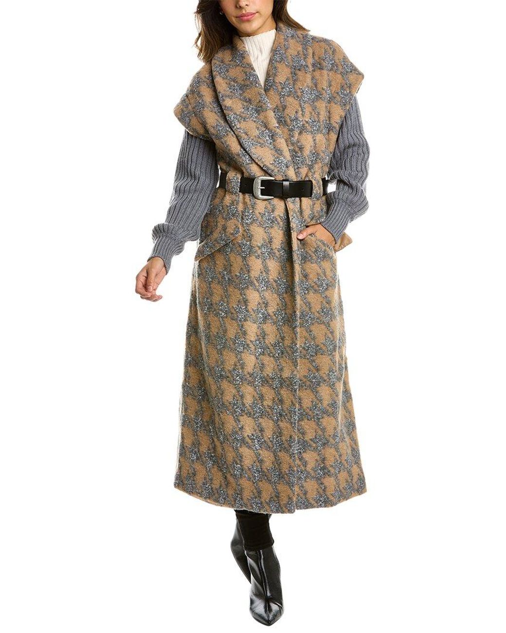 Cinq À Sept Melissa Wool-blend Coat in Brown (Natural) | Lyst