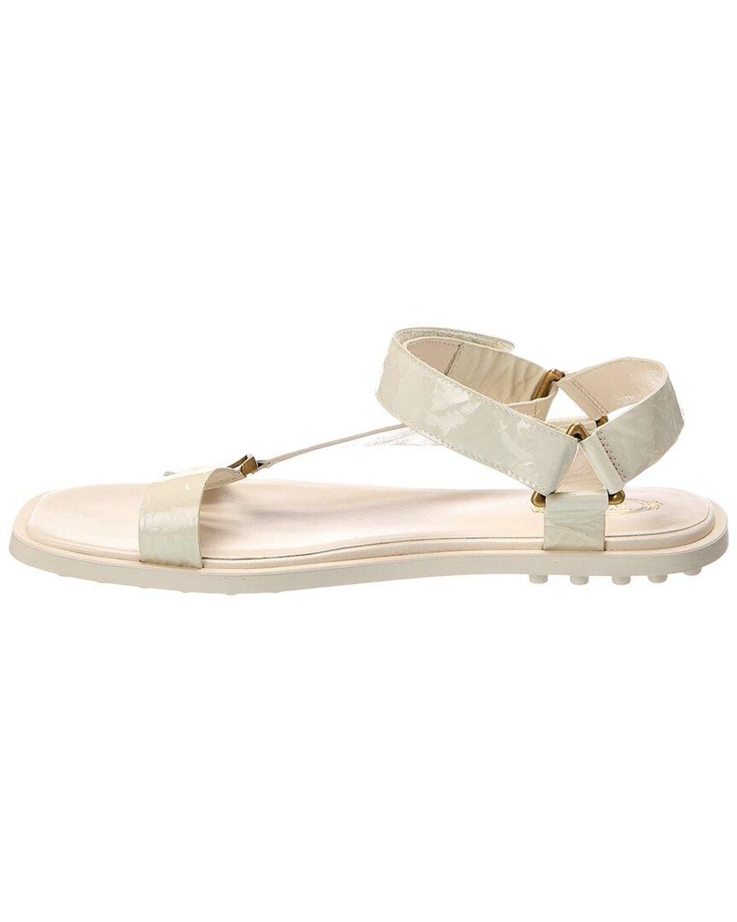 Tod's Metallic Gomma Patent Sandal