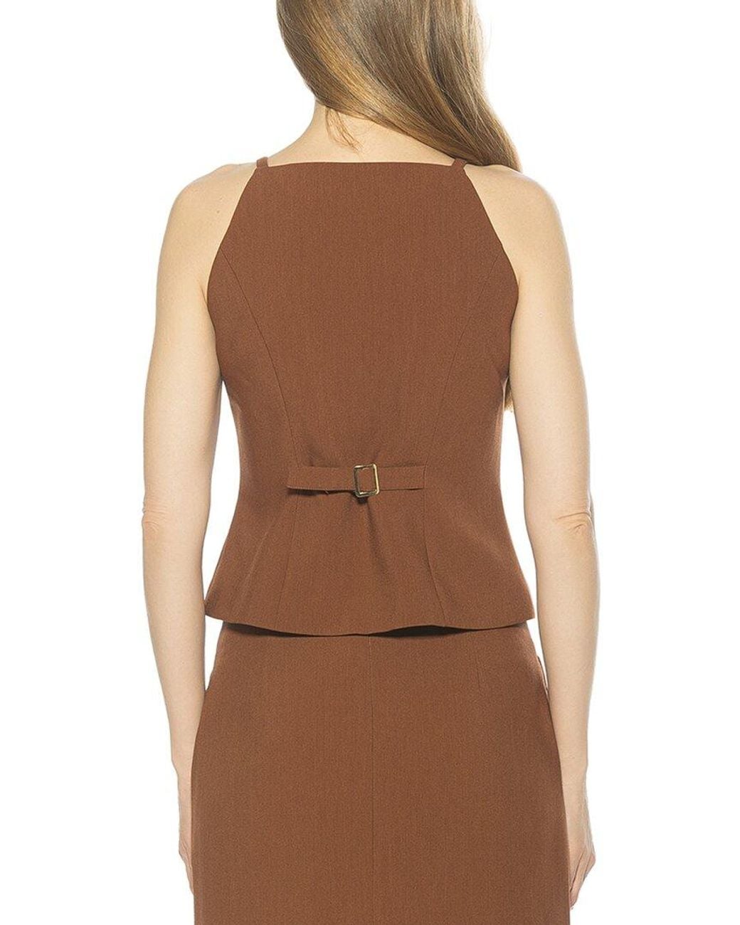 Alexia Admor Brown Ziv Vest Top