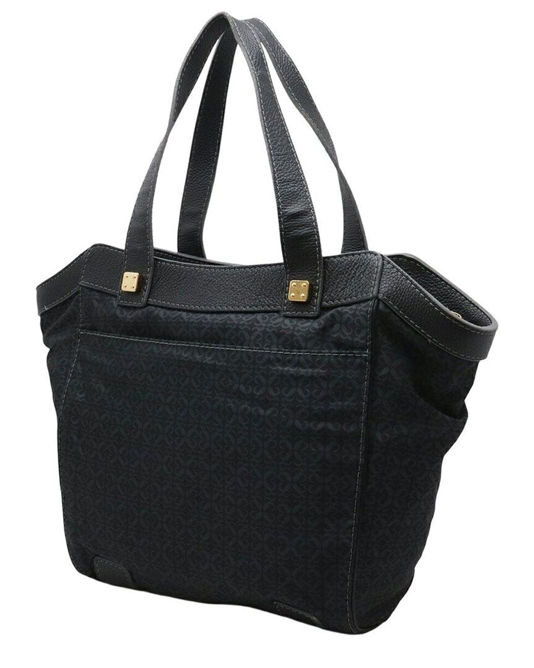 Loewe Black Nylon Canvas & Leather Anagram Tote (Authentic Pre-Loved)