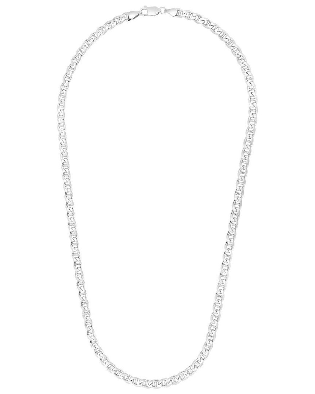 Italian Silver White Mariner Chain Necklace for men