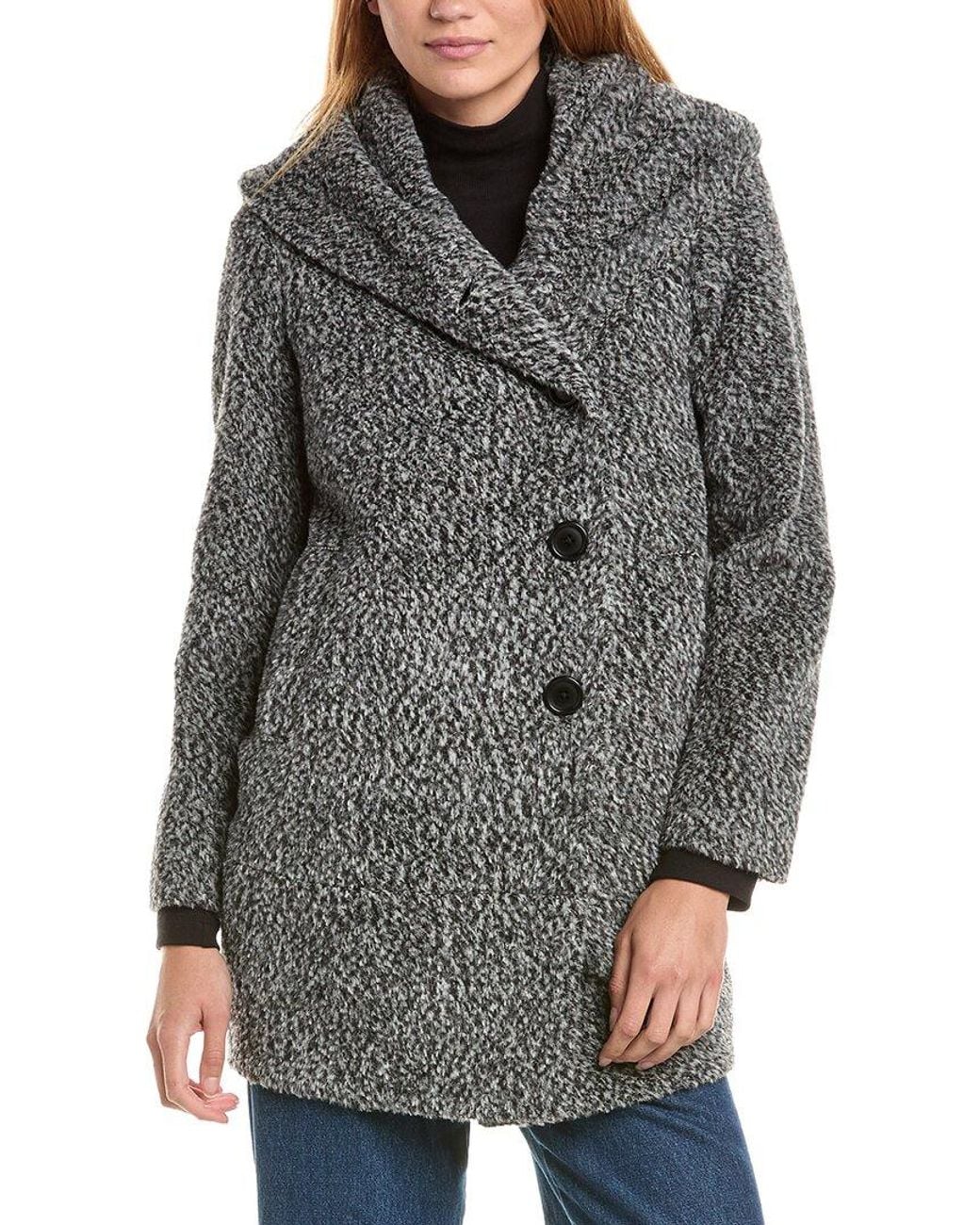 Sofiacashmere Gray Sofiacashmere Cocoon Wool & Alpaca-Blend Coat
