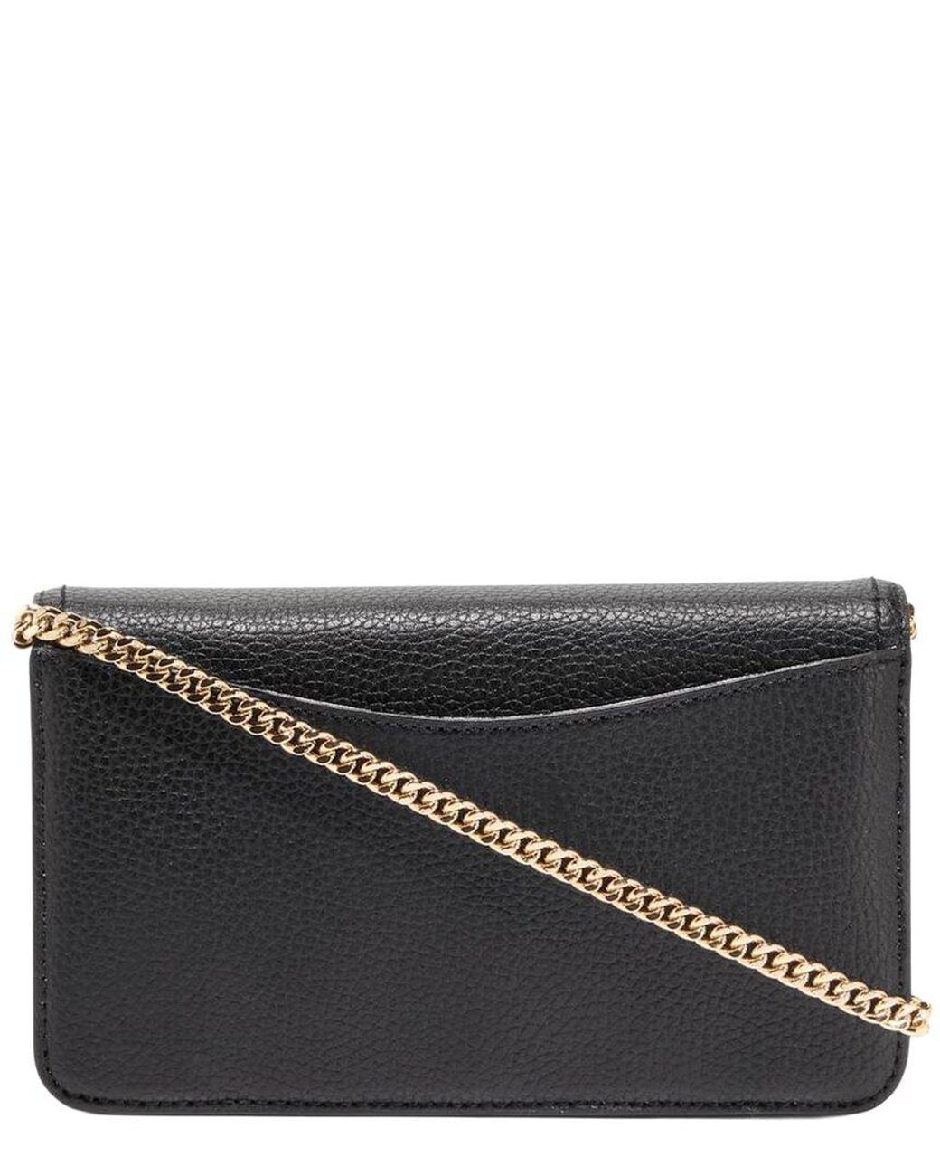 Cole Haan Black Leighton Leather Wallet On A Chain