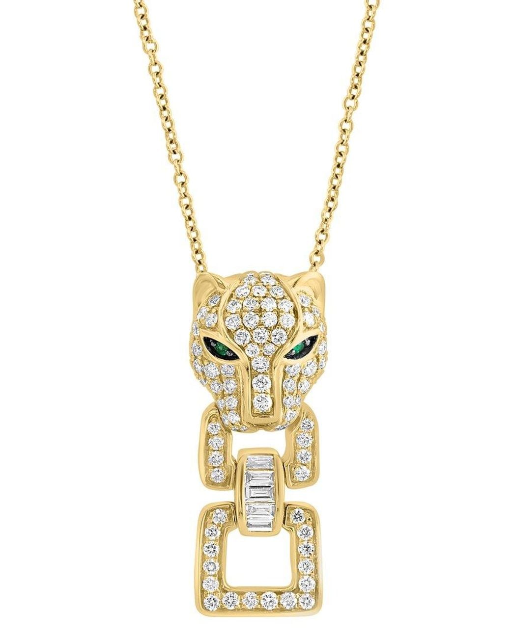 Effy Fine Jewelry Metallic 14K 0.80 Ct. Tw. Diamond & Emerald Necklace