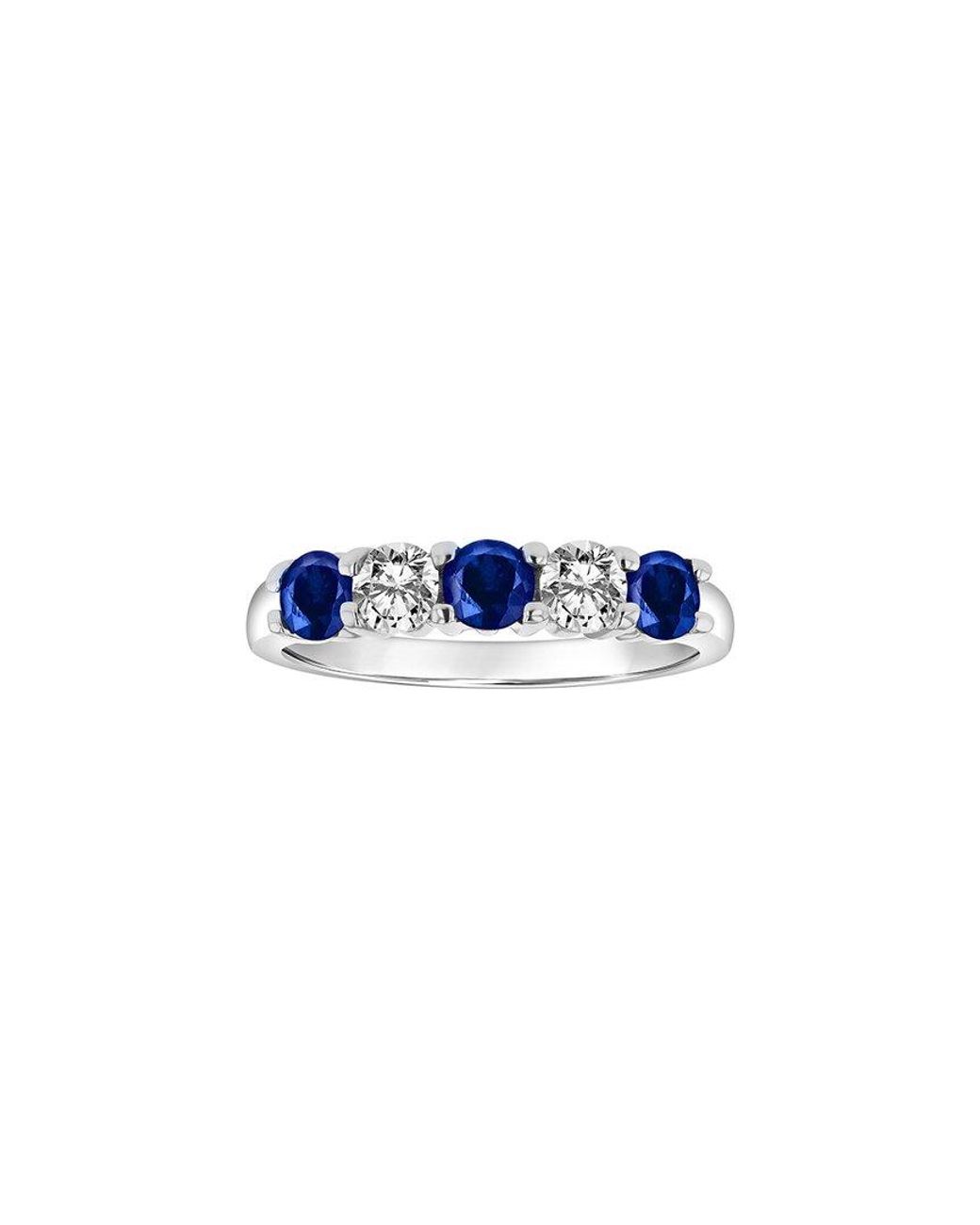 Diana M Blue Fine Jewelry 14k 1.26 Ct. Tw. Diamond & Sapphire Ring Set