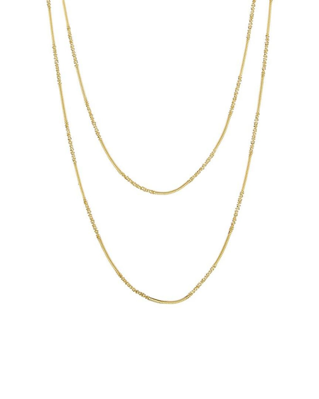 Italian Gold Over Silver White 18K Plated Multi Strand Necklace