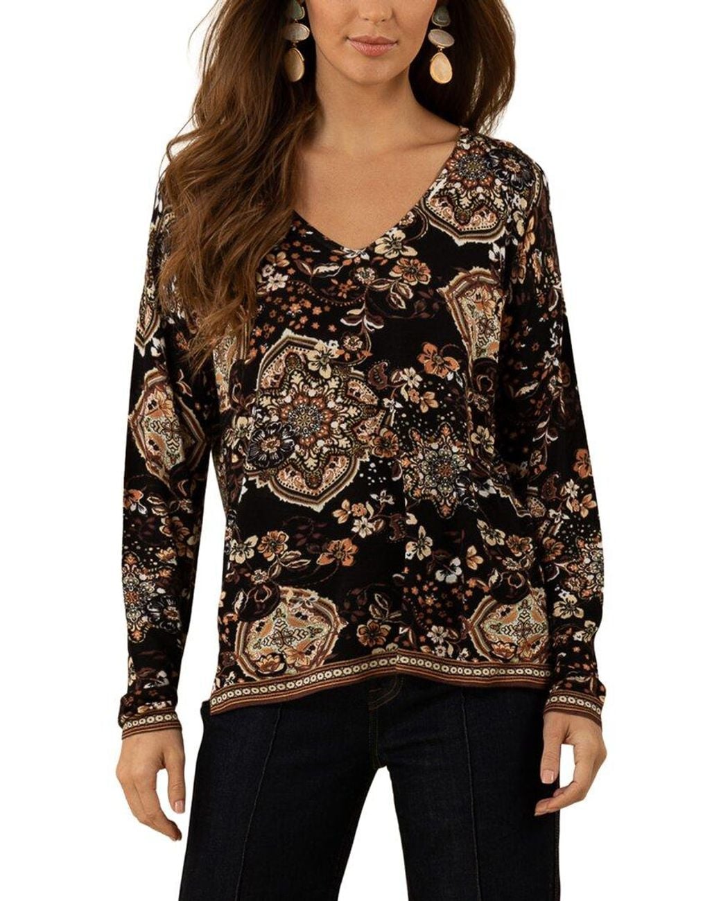 Hale Bob Black Knit Top
