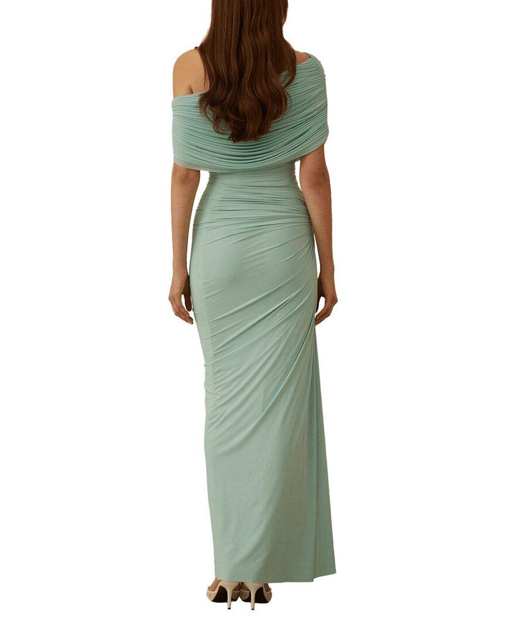Dilireba Green One-Shoulder Maxi Dress