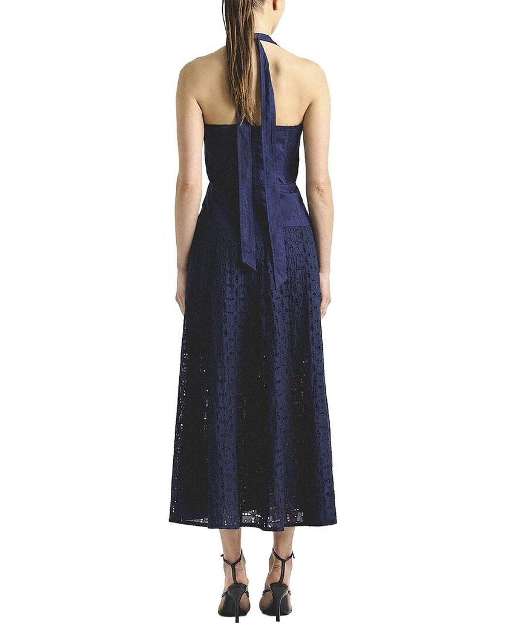 10 Crosby Derek Lam Blue Maris Eyelet Halter Dress