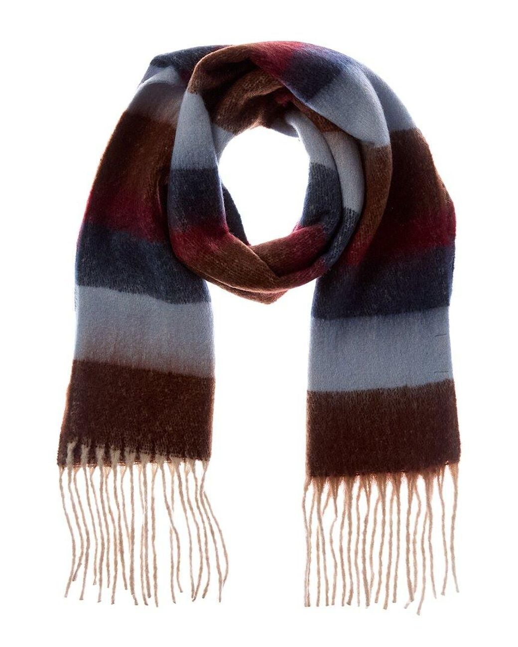 La Fiorentina Red Plush Fringe Scarf