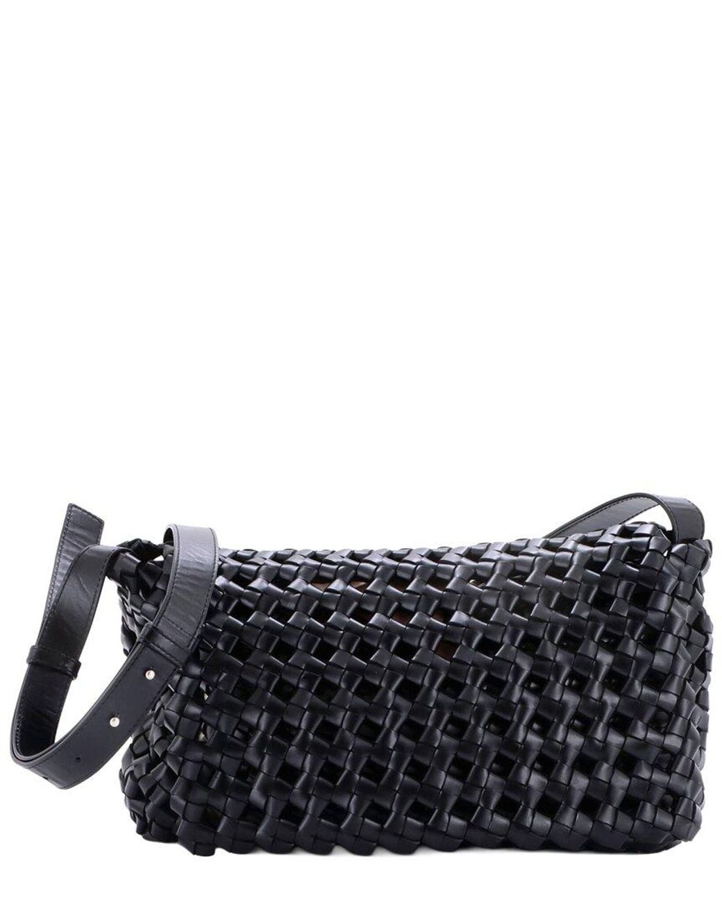 Bottega Veneta Black Intrecciato Leather Window Flap Bag Knotted (Authentic Pre-Loved)