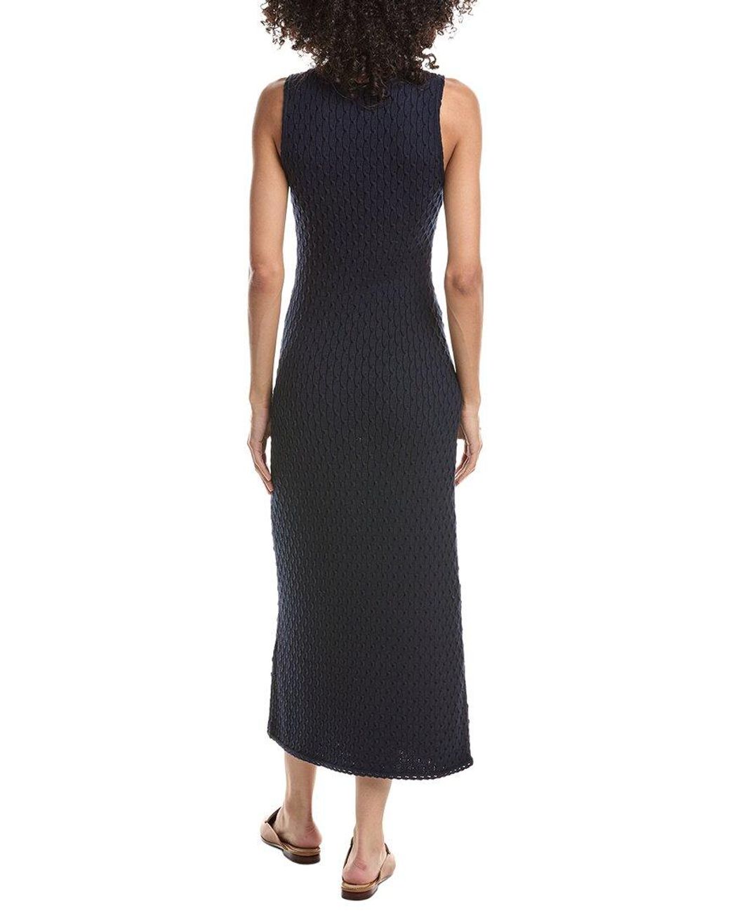 Theory Black Textured Maxi Dress