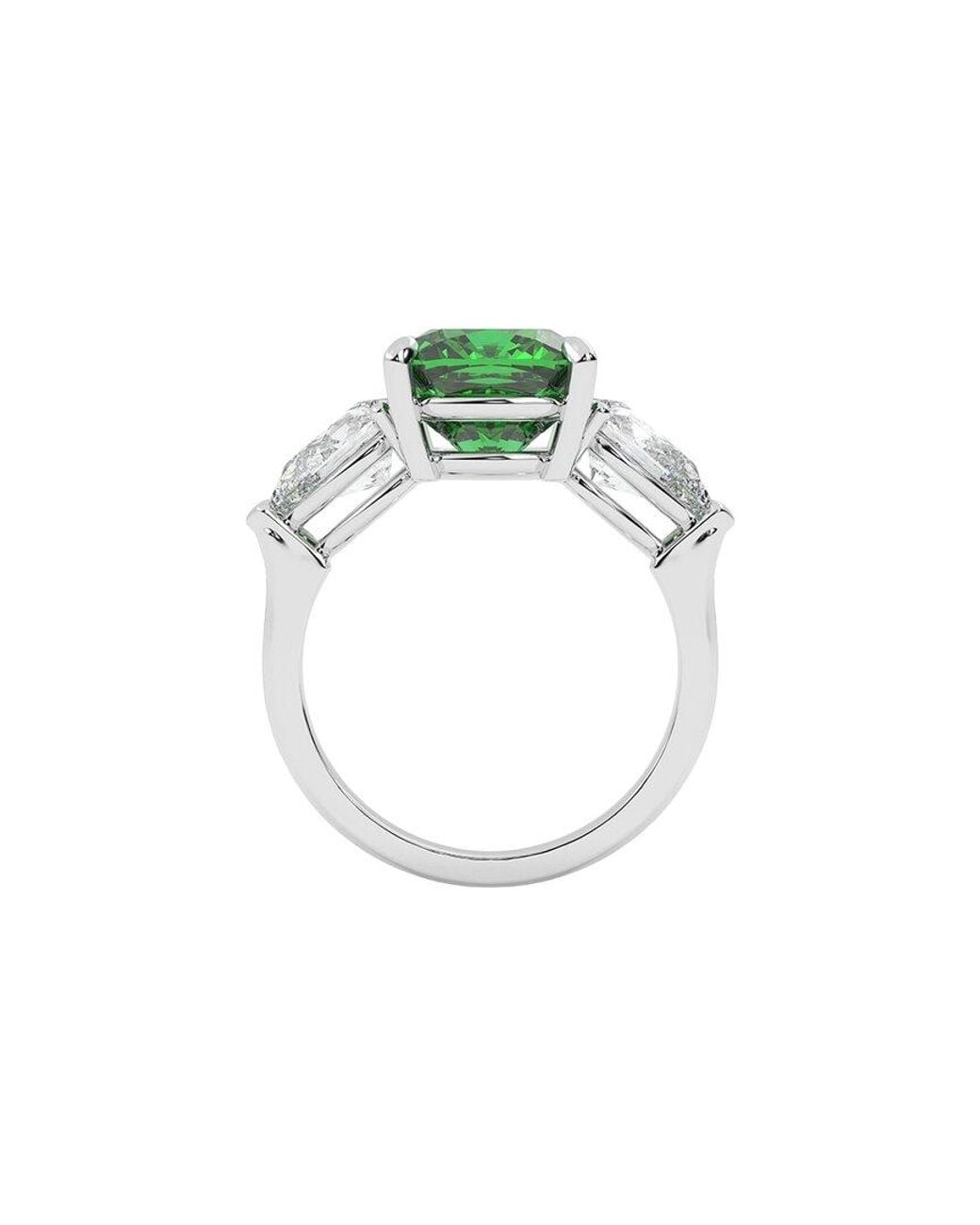 VOWE Green 14K 6.40 Ct. Tw. Lab-Grown Diamond & Lab-Grown Emerald Ring