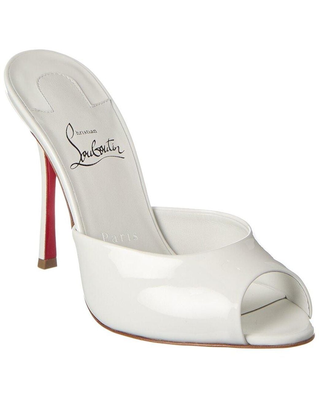 Christian Louboutin White Me Dolly 100 Patent Sandal