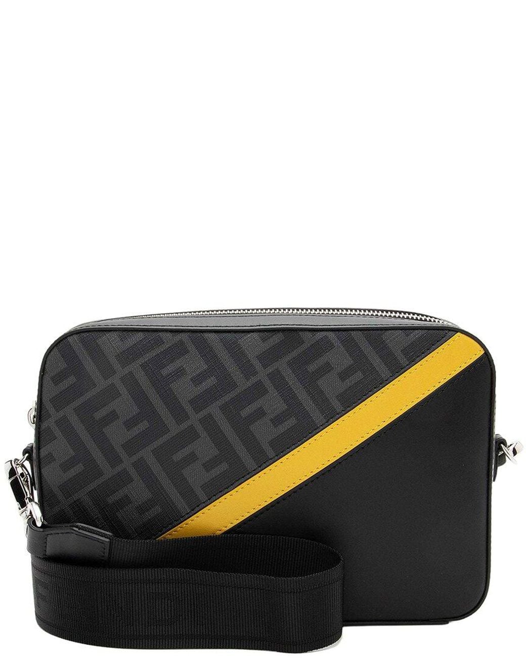 Fendi Black Zucca Diagonal Camera Bag (authentic Pre-loved)
