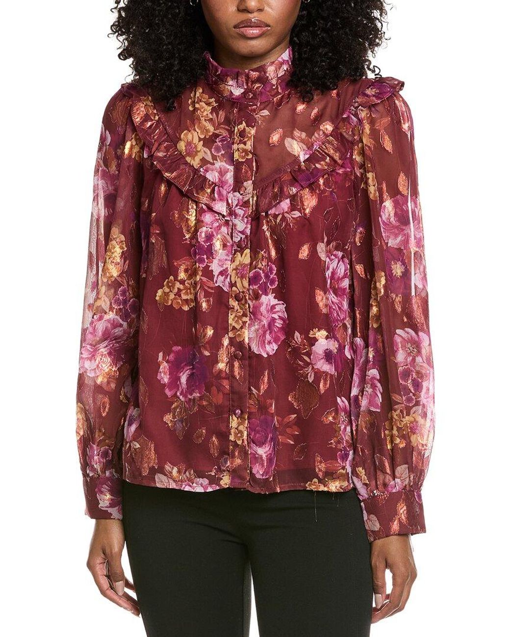 Fate Red Floral Blouse