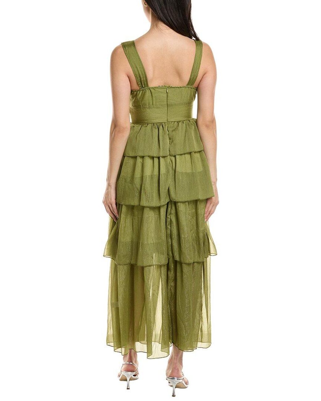 Moonsea Green Sleeveless Midi Dress