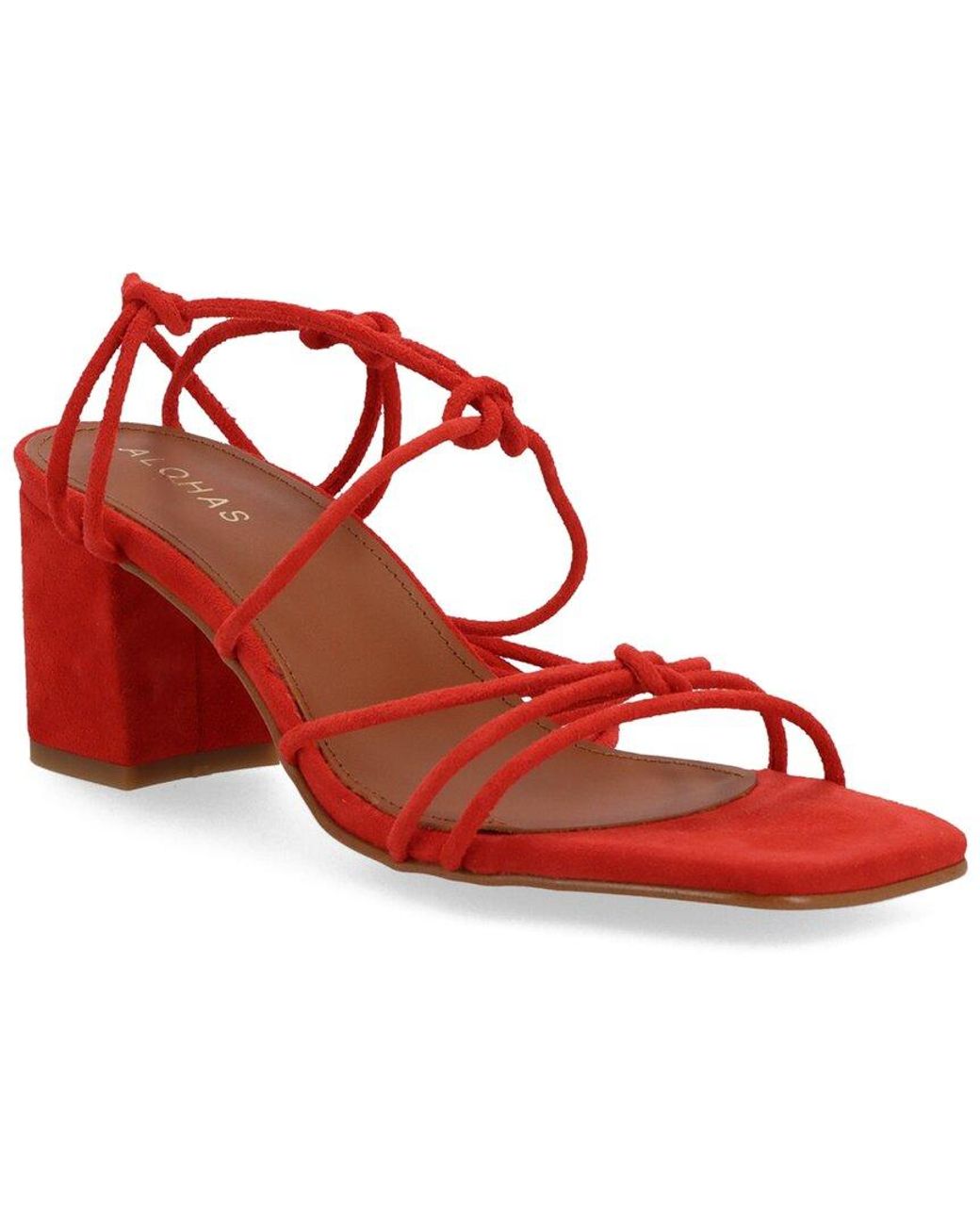 Alohas Red Paloma Leather Sandal