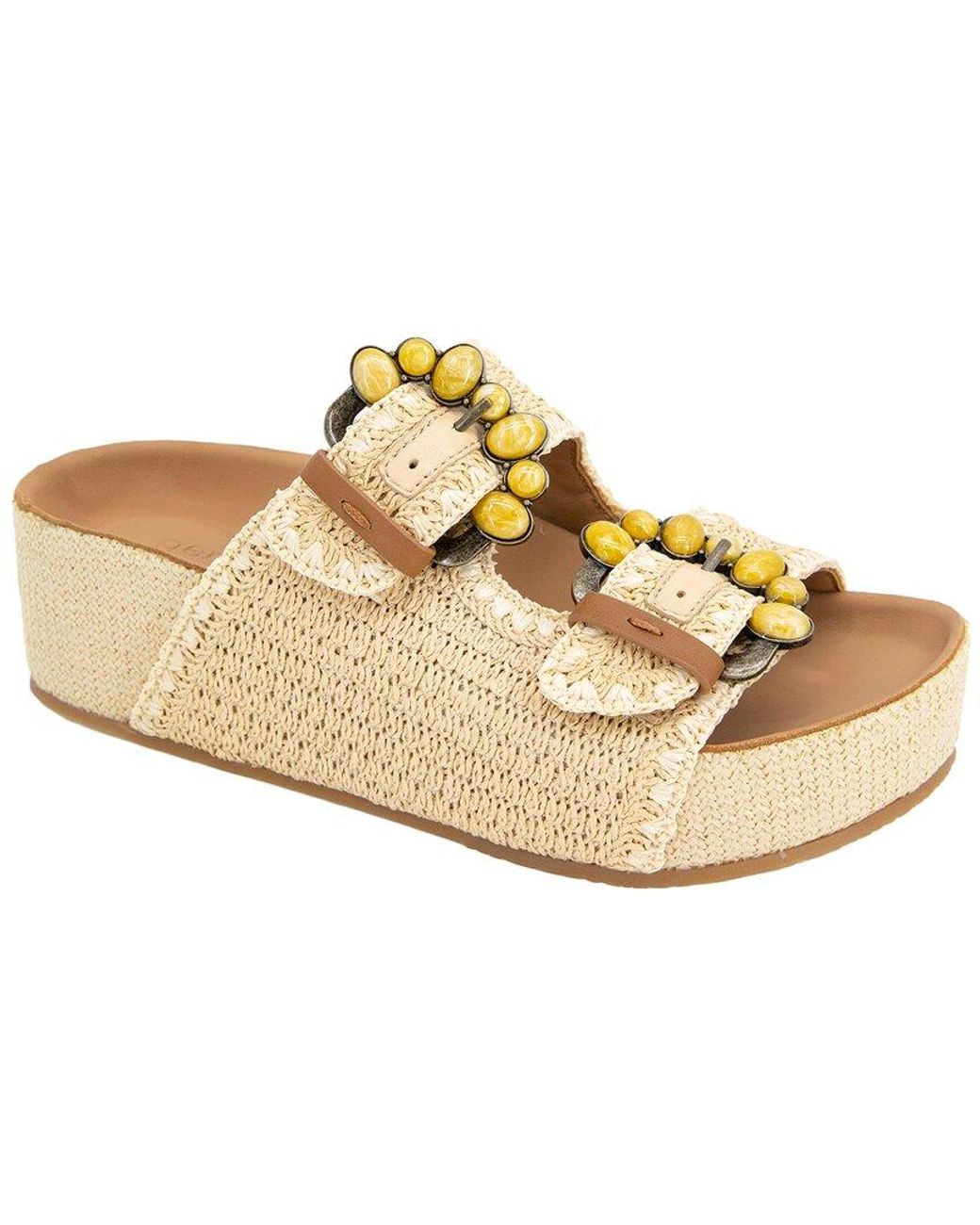 Gentle Souls White By Kenneth Cole Kendall Raffia Sandal