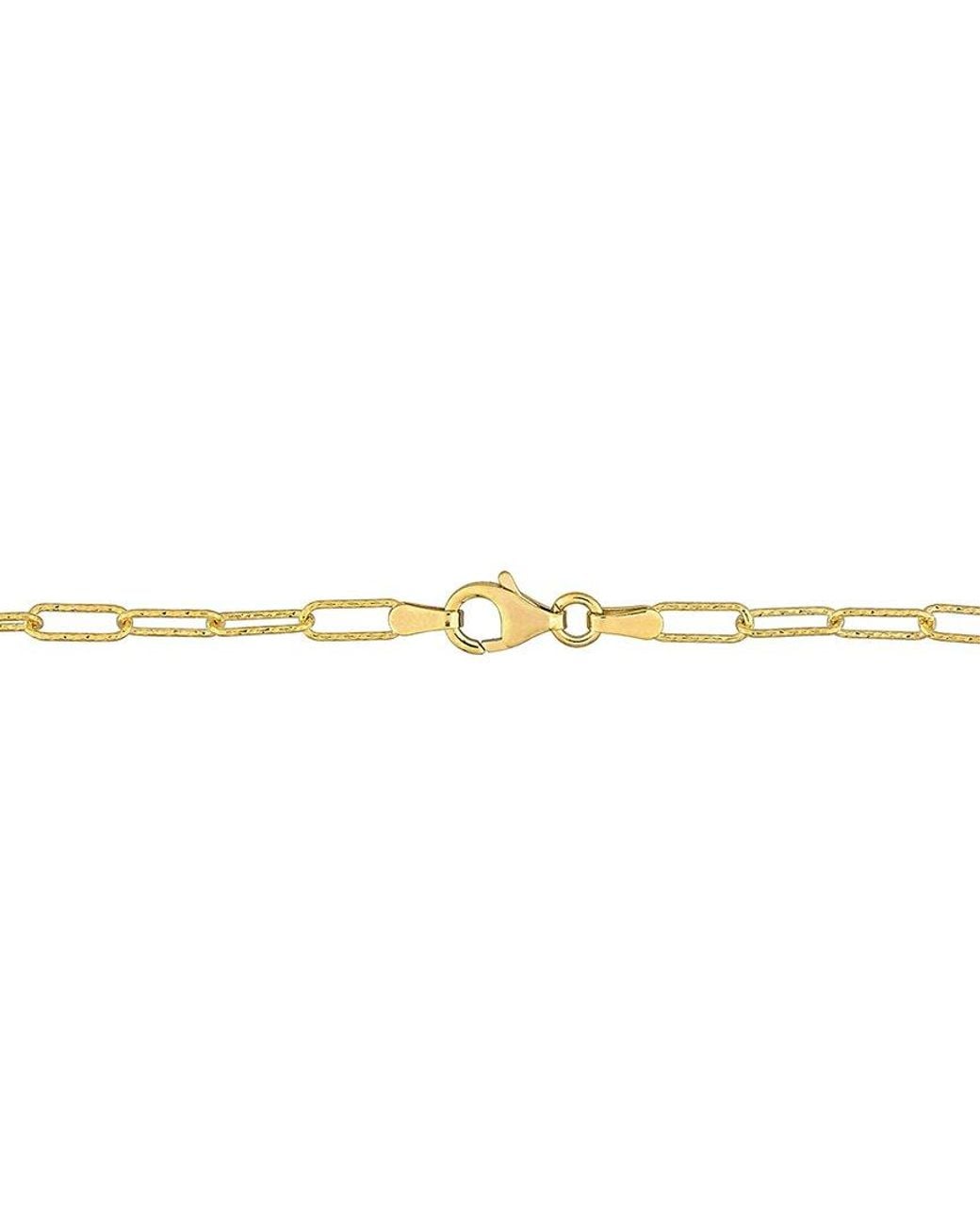 Italian Silver Metallic 18K Over Paperclip Chain Bracelet
