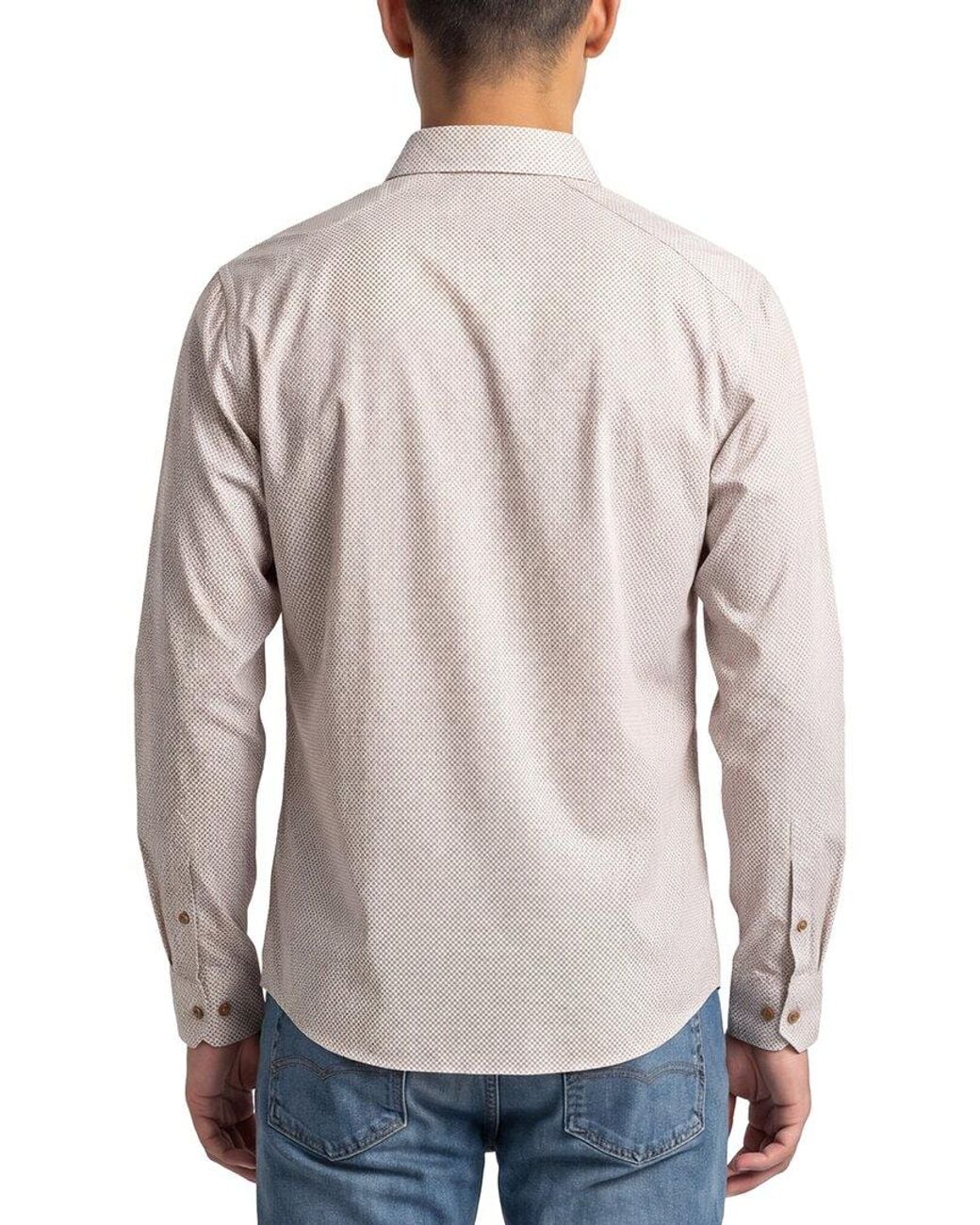 Raffi Blue Micro Print Shirt for men