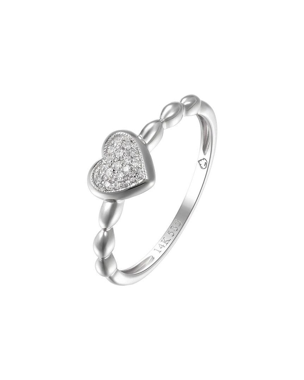 Diana M White Fine Jewelry 14K 0.04 Ct. Tw. Diamond Half-Eternity Ring
