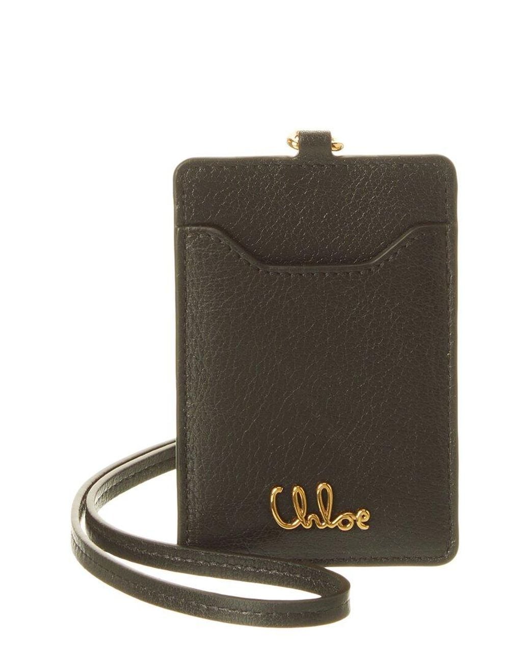 Chloé Green Iconic Leather Pass Holder