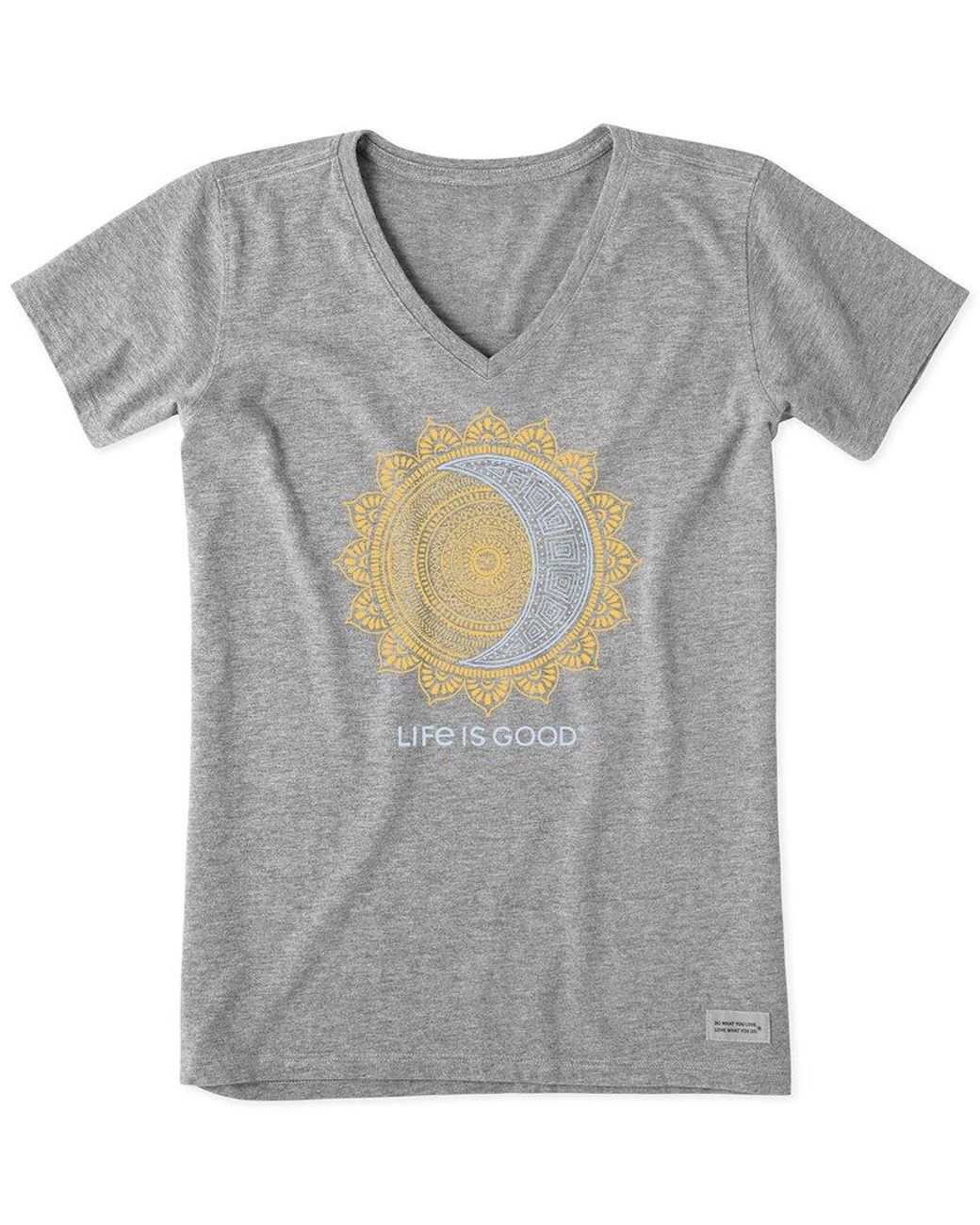 Life Is Good. Gray Crusher V-Neck T-Shirt