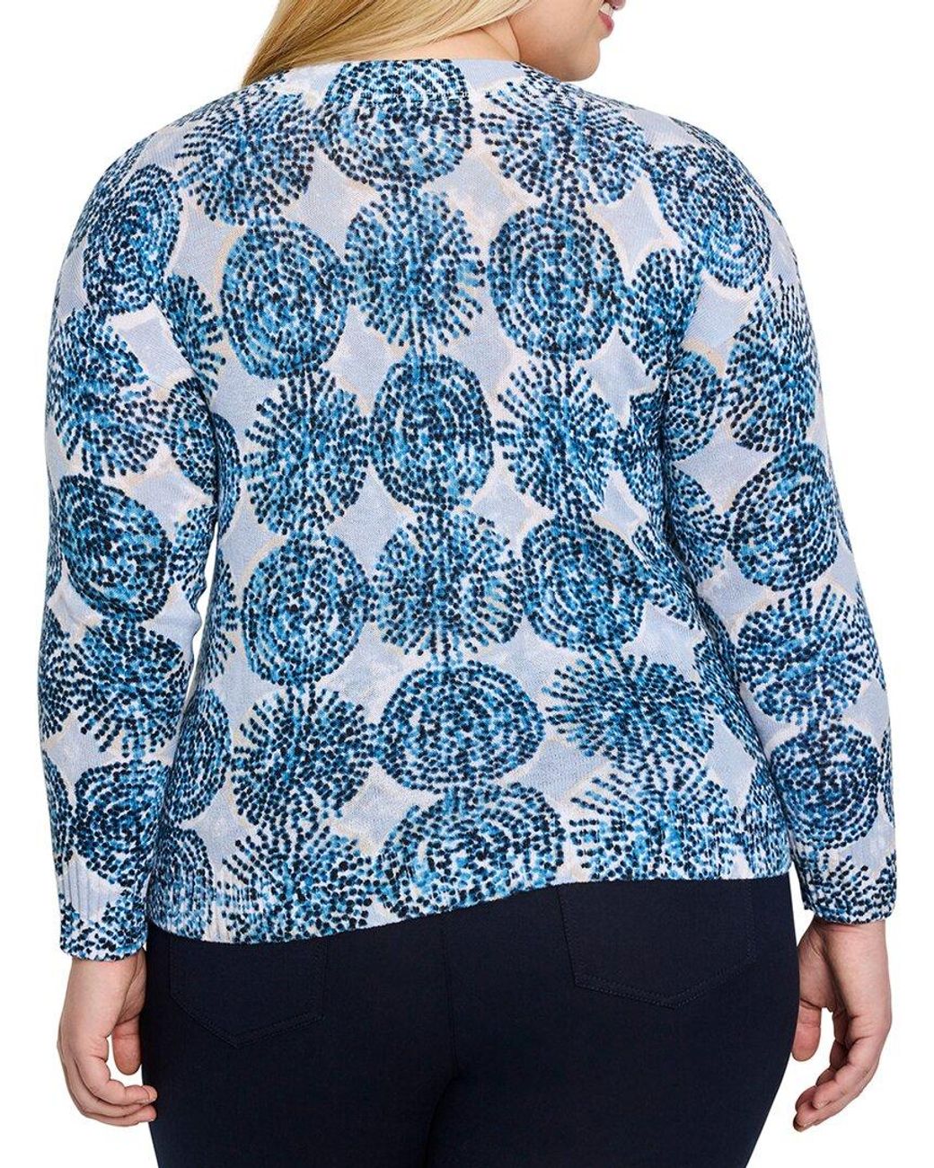 NIC+ZOE Blue Plus Sand Dollar Supersoft Sweater