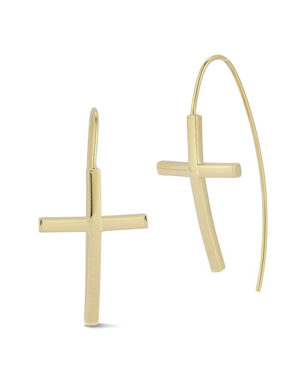 Ember Fine Jewelry White 14k Cross Threader Earrings