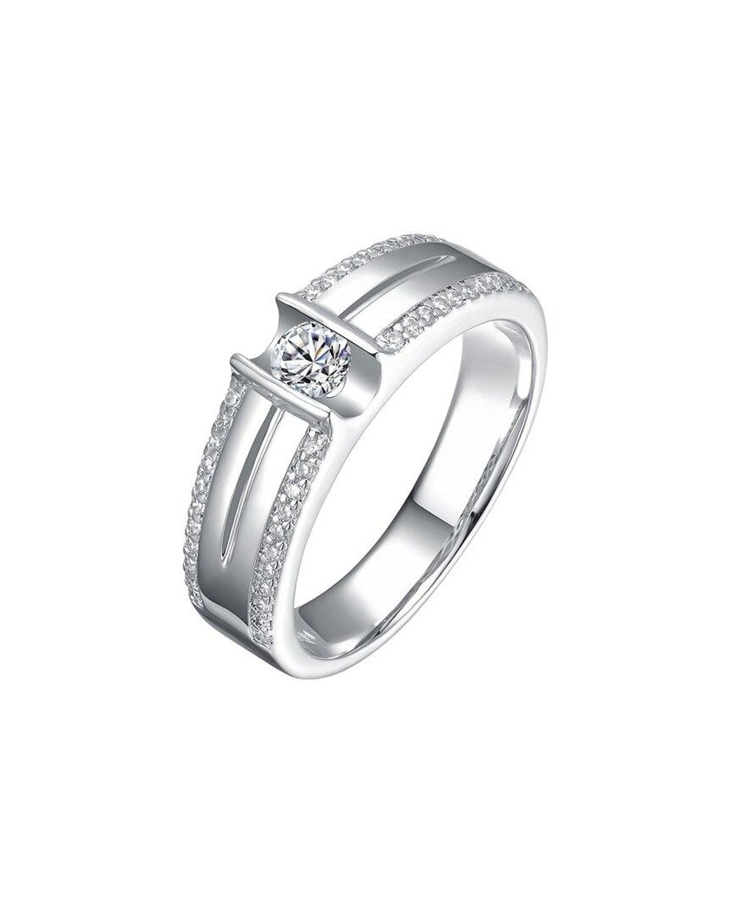 Rachel Glauber White Plated Cz Ring for men
