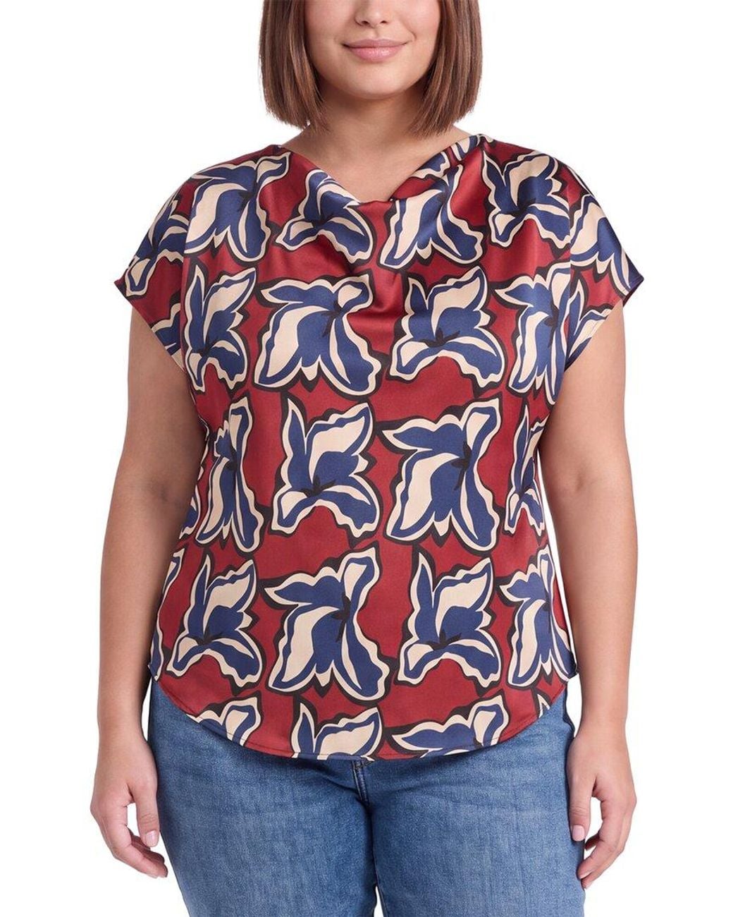 Anne Klein Red Plus Printed Blouse