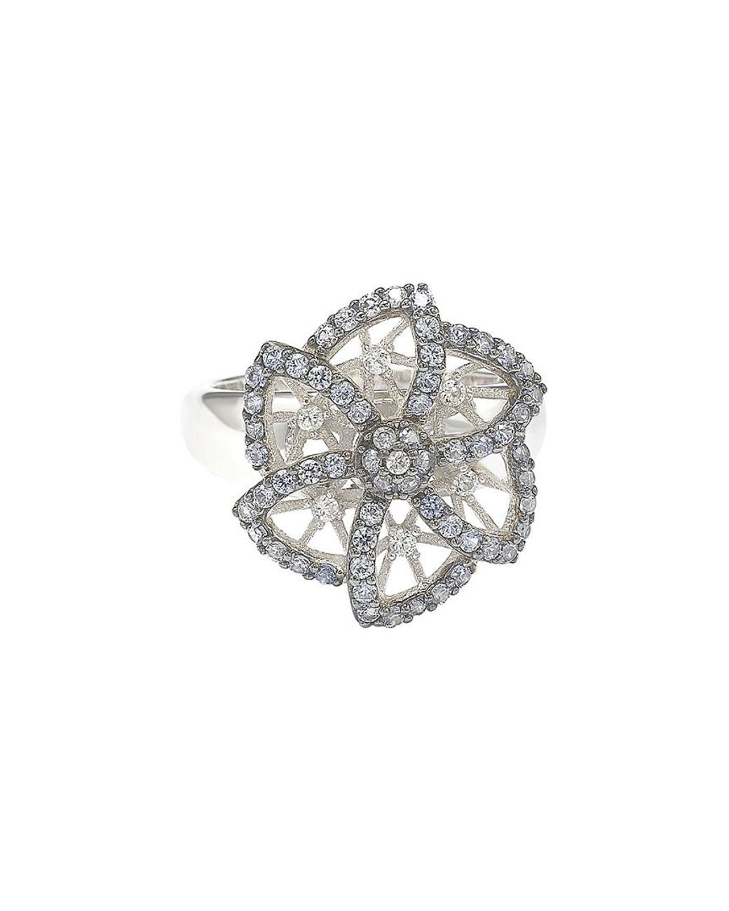 Suzy Levian Gray Silver 0.72 Ct. Tw. Sapphire Ring