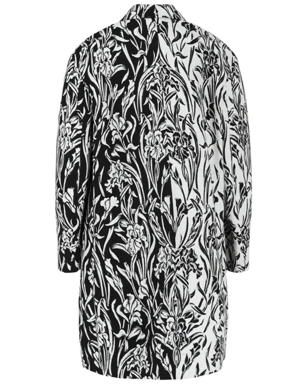 Givenchy Black Double-Breasted Floral Jacquard Coat