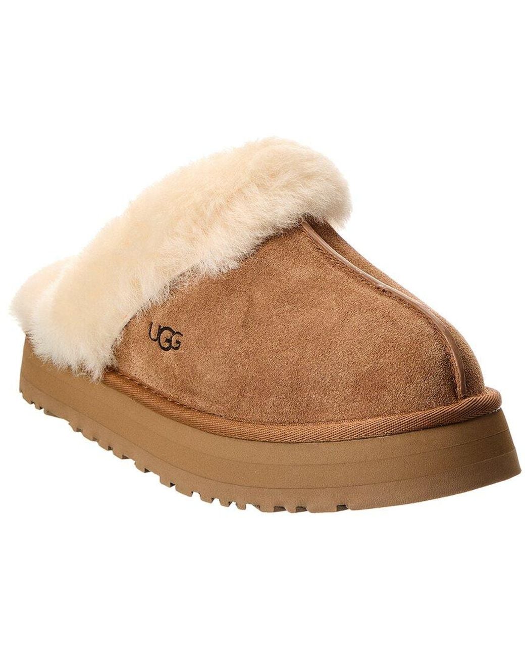 Ugg Brown Disquette Suede & Shearling Slipper
