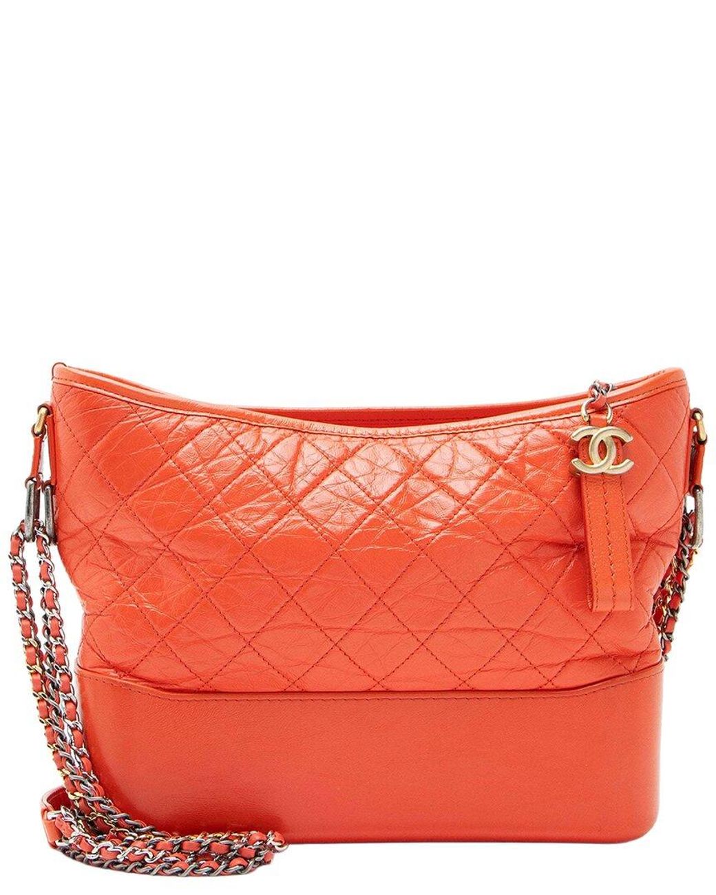 Chanel Red Aged Calfskin Gabrielle Medium Hobo (Authentic Pre-Loved)
