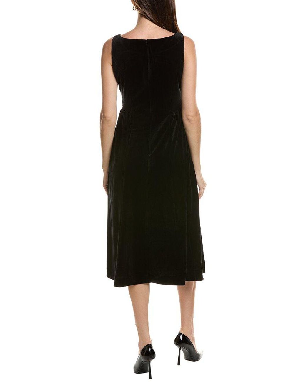 tyler boe Black Audrey Velvet Midi Dress
