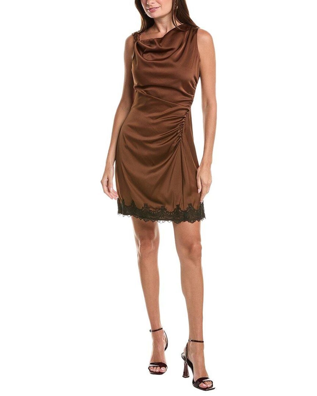 Taylor Brown Sleeveless Embellished Mini Dress