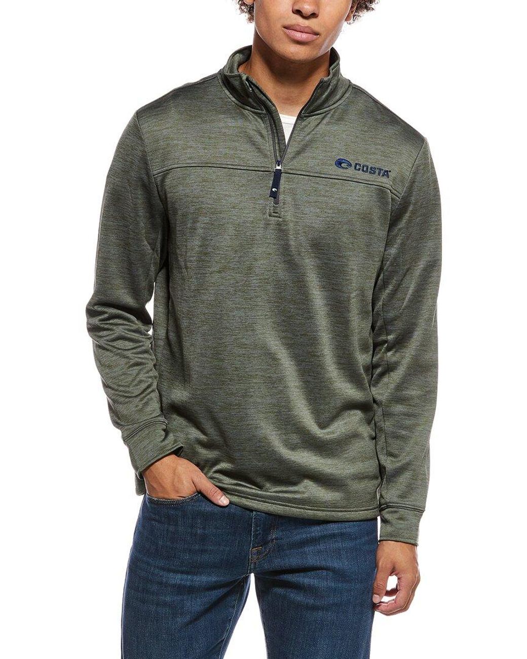 COSTA APPAREL Gray Harbor 1/4-Zip Fleece Pullover for men