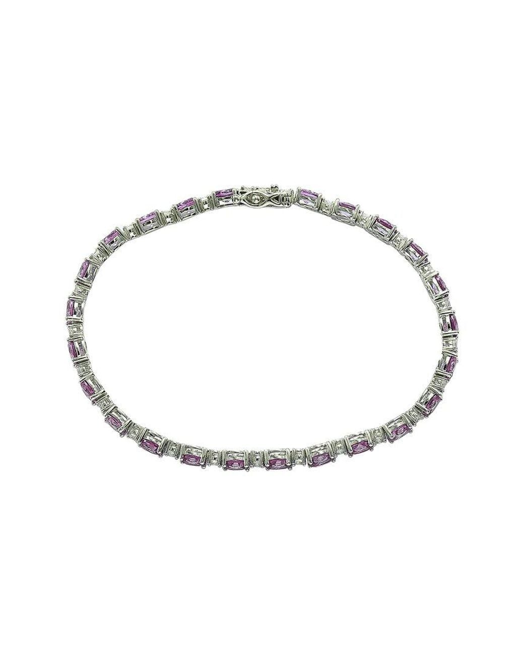 Suzy Levian White Silver 0.02 Ct. Tw. Diamond Bracelet